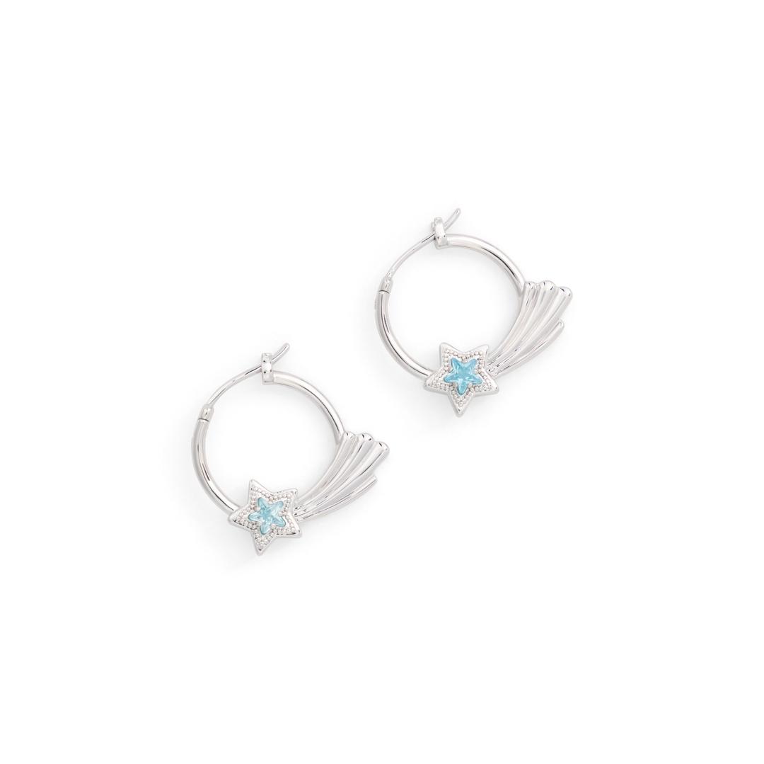 ASHLEY WILLIAMS X YVMIN  STAR HOOP EARRINGS - SILVER - ONE SIZE