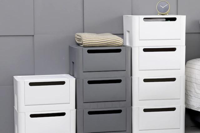 [단 하루 특가]1+1 리빙박스 모듈 팬트리 선반 수납장 수납함(40L) 2colors