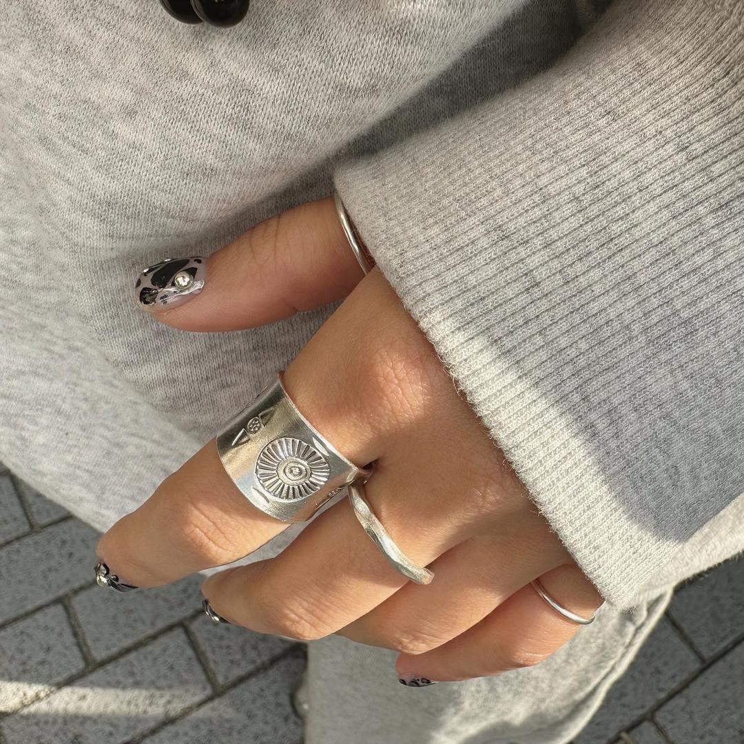 [무배] 925실버 빈티지 에스닉 볼드 은반지