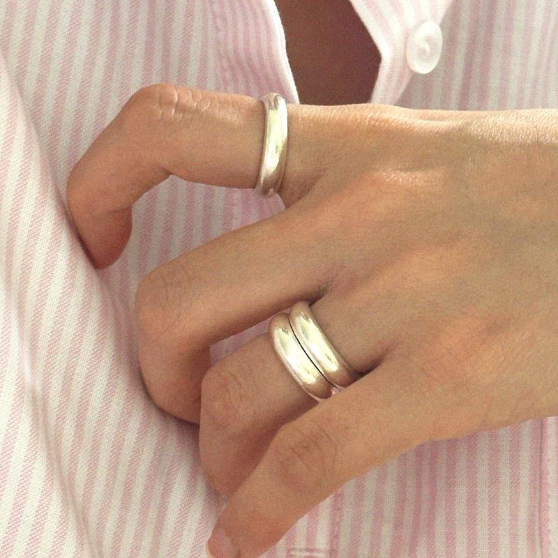 silver925 4mm matt engage ring