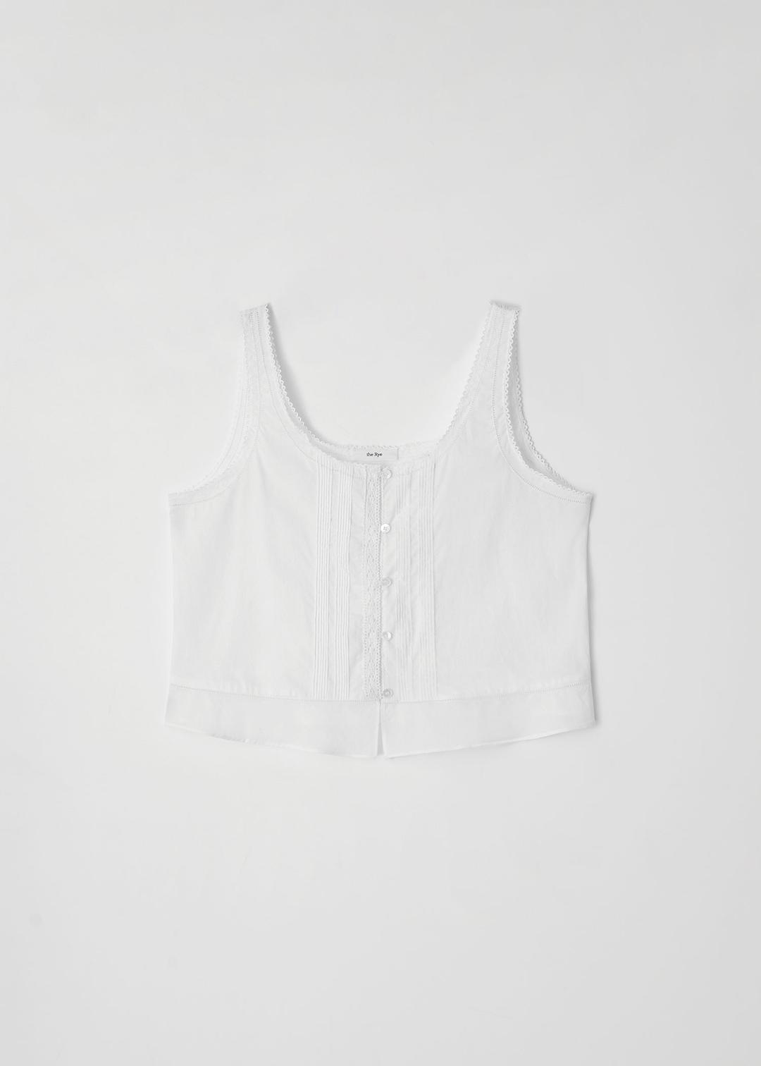 Lace Pintuck Sleeveless(White)