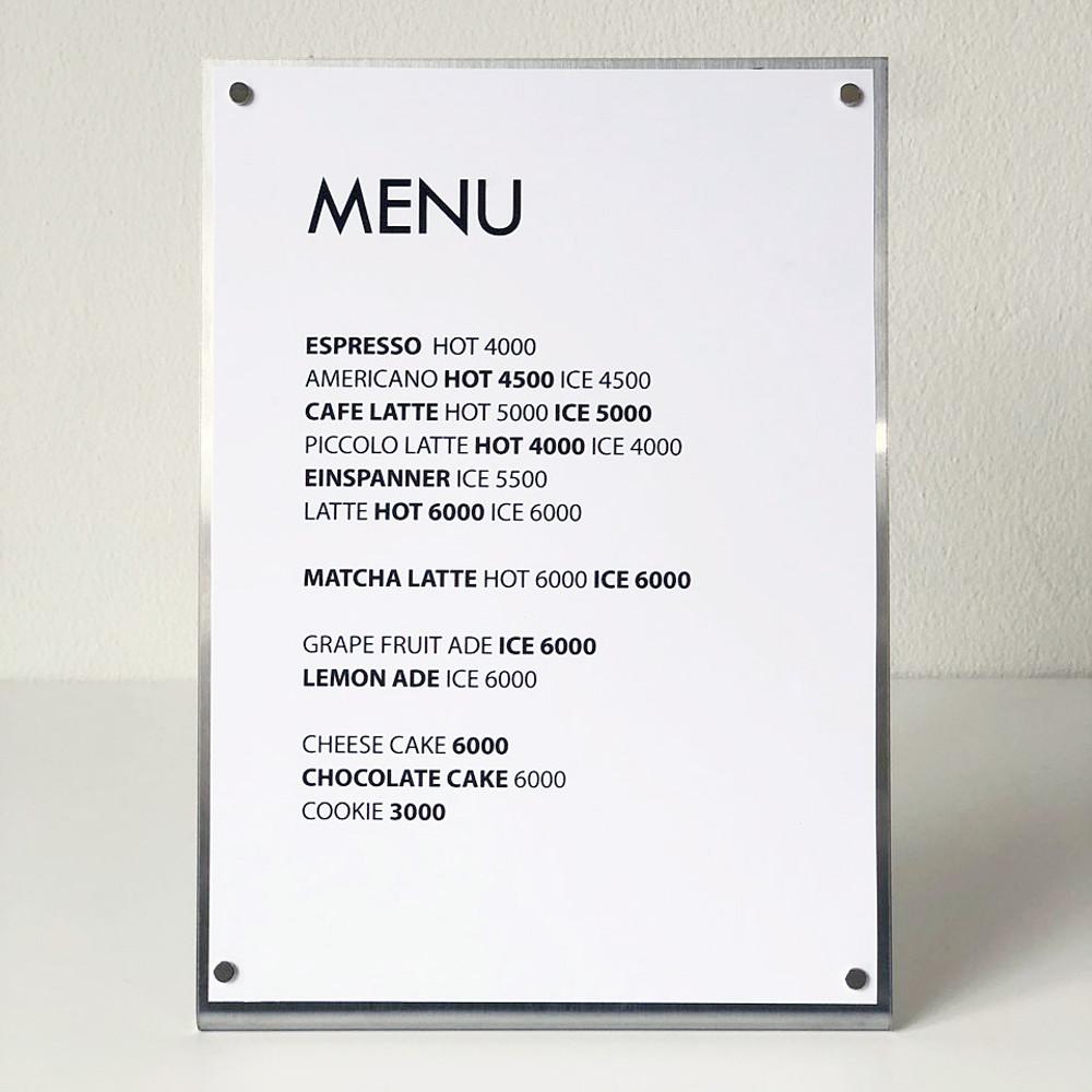 카페메뉴판 미용실 메뉴판 식당 테이블 스테인레스 자석 클립보드 A4 사이즈
