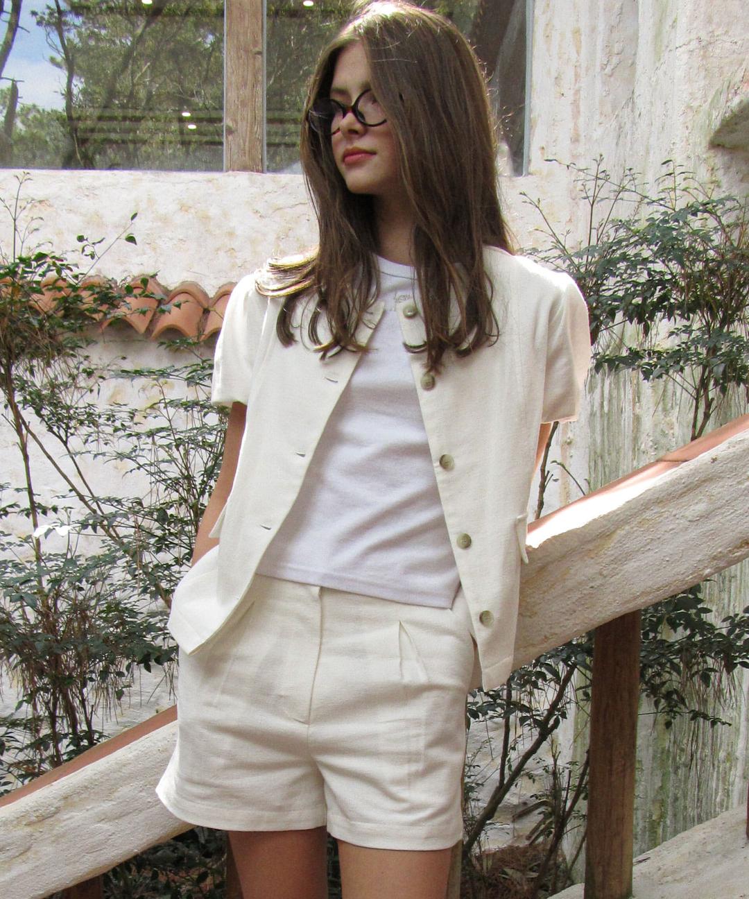 Francia Linen Shorts ( White )