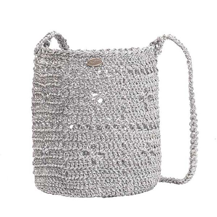 No.214 / Lily Metallic Crochet Bucket Bag _Silver (릴리 메탈릭 크로셰 버킷백 원통백 _ 실버)