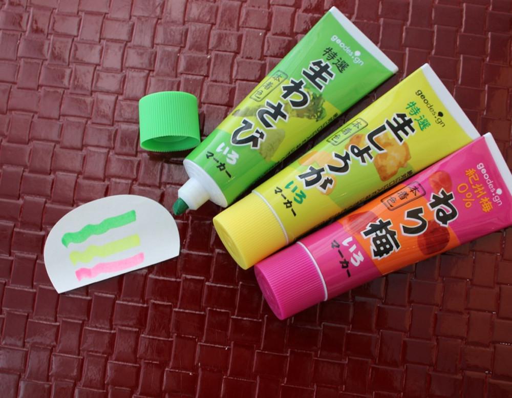 소스모양 형광팬 마카 와사비 튜브모양 형광팬