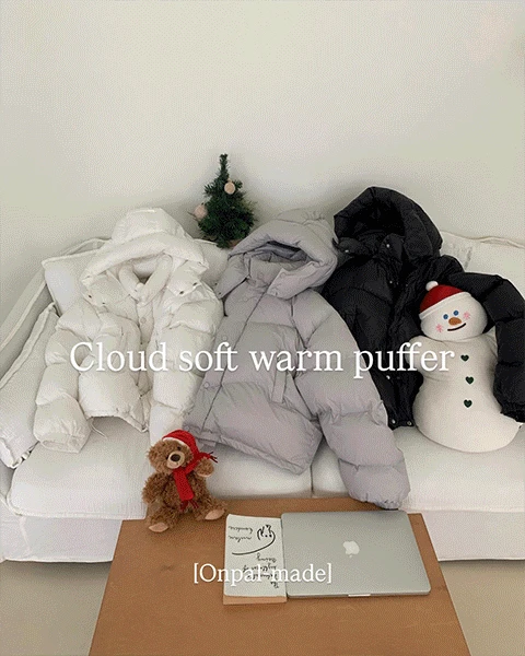 [Onpal-made] 클라우드 소프트웜 숏패딩 (3 colors) -후드 탈부착