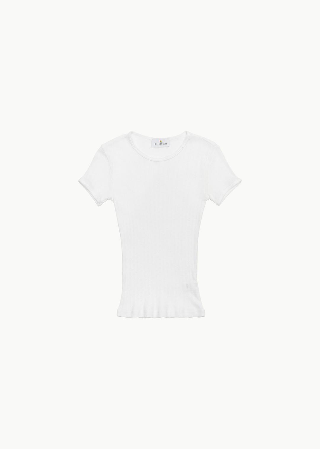 pointelle perla tee, white