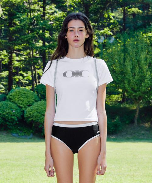 블러 로고 반팔 티셔츠 화이트