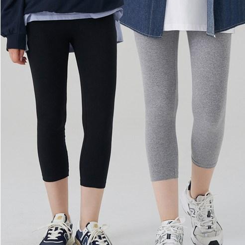 ELLE PARIS 8부 베이직 레깅스 - 2pcs 팩