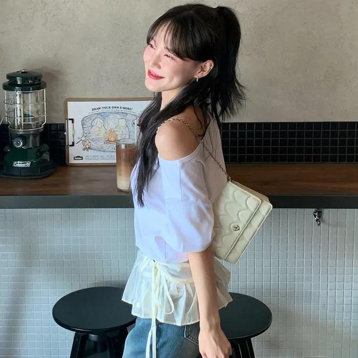 LAYERED MINI SHEER FRILL SKIRT_CREAM