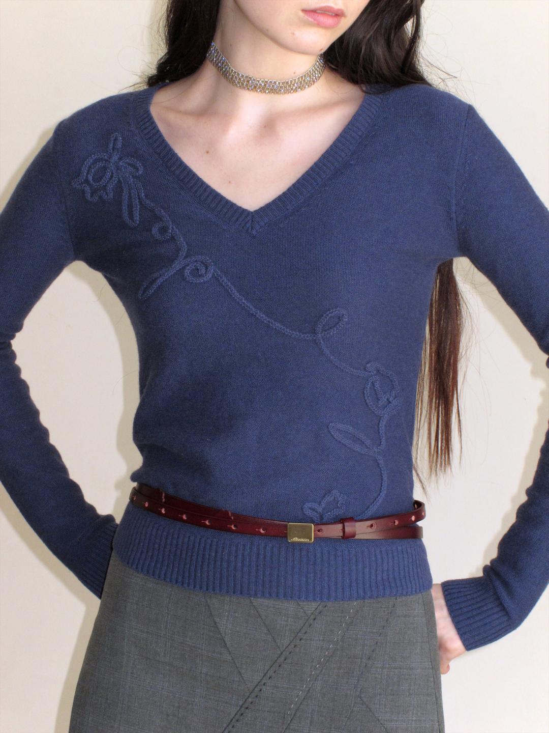 Mito de dar Small square buckle floral red thin belt