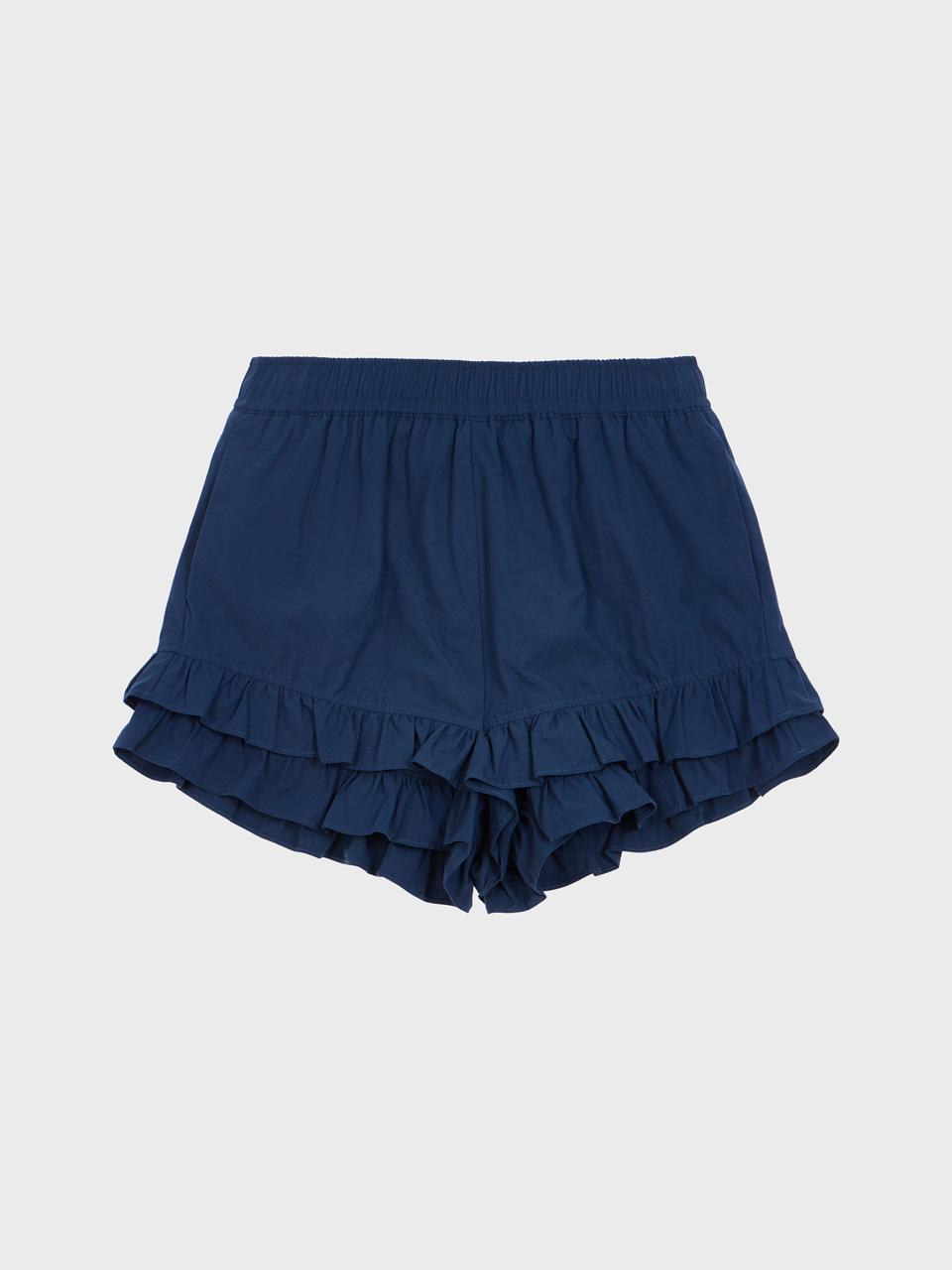 Ruffle Hem Shorts (Navy)