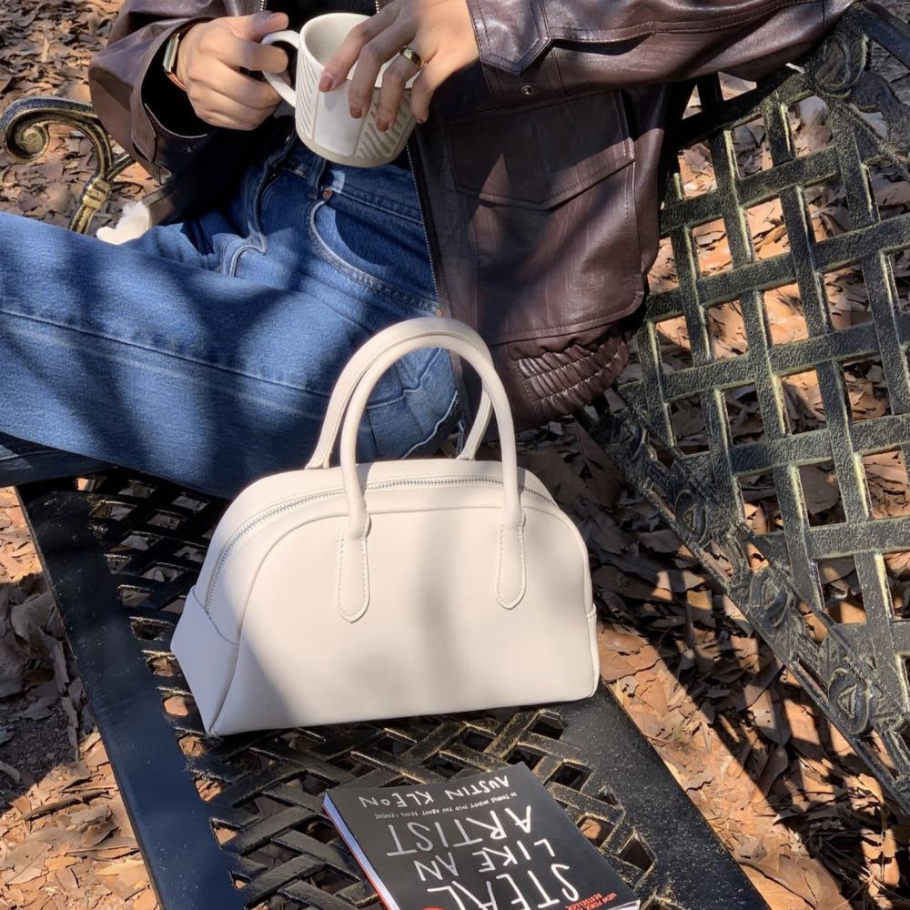 다메르 라운드 보스턴 토트백 바게트 데일리백 4color