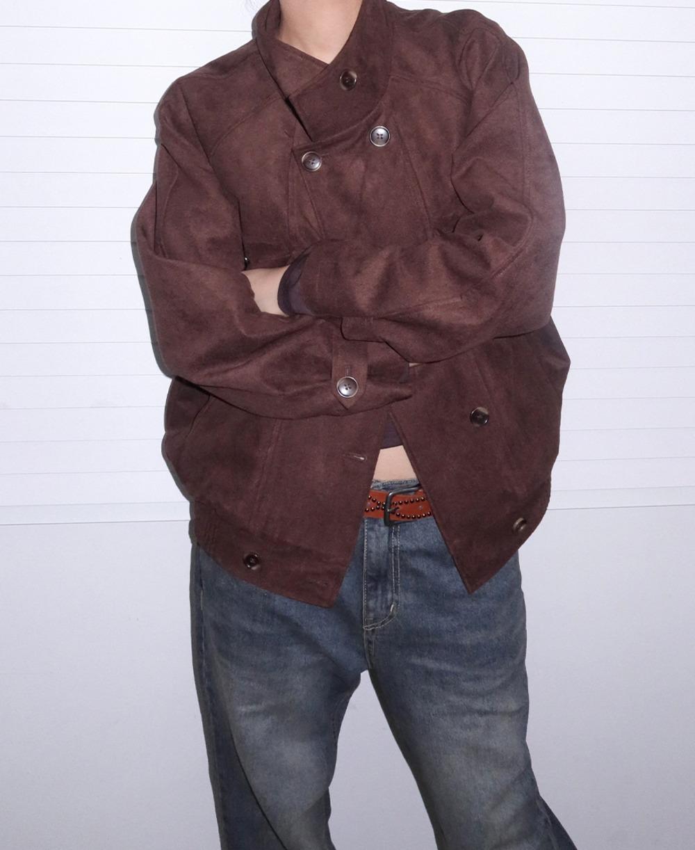 스웨이드 트렌치 블루종 자켓