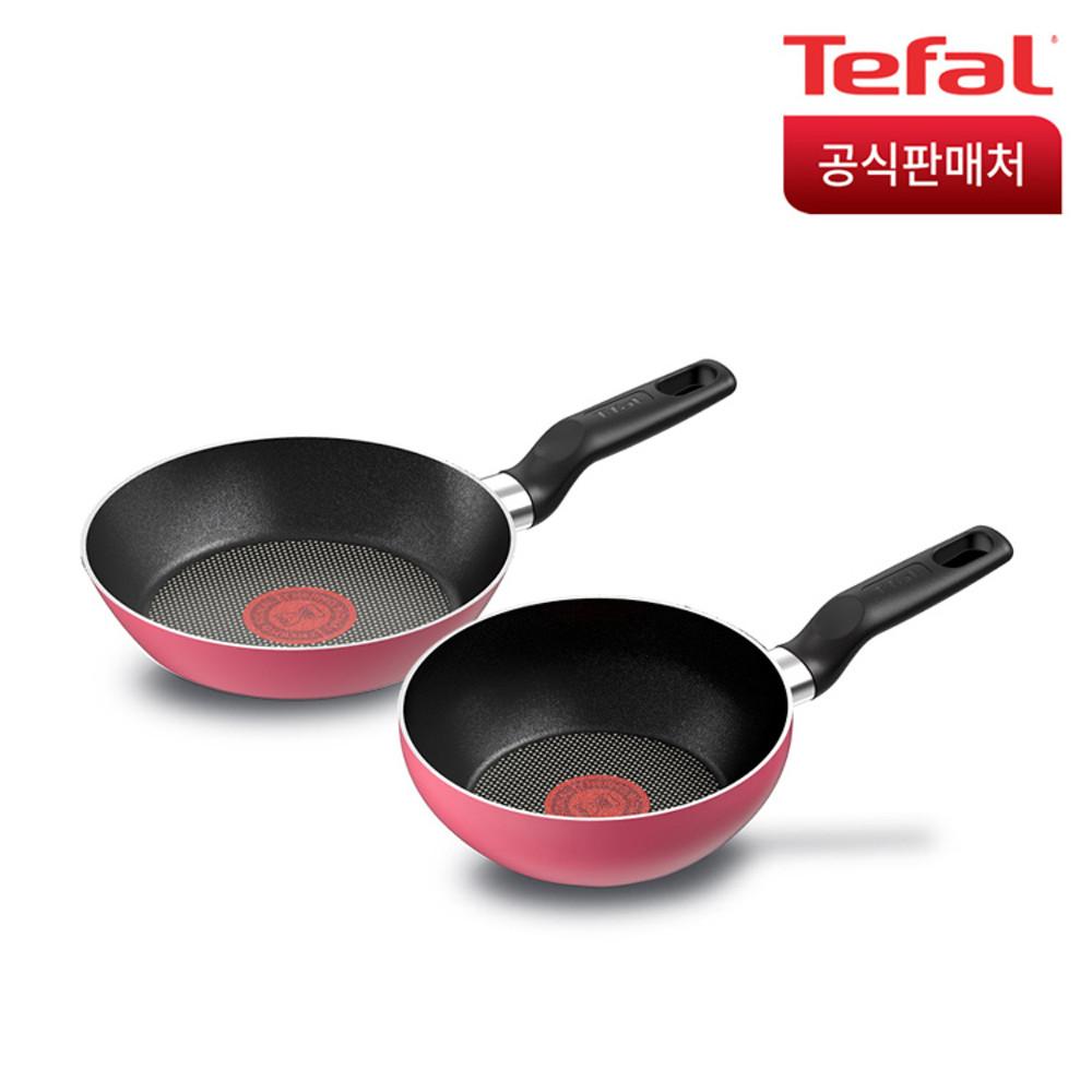 [10%쿠폰] 테팔 뉴 인조이 미니 핑크 (후라이팬18+웍16)