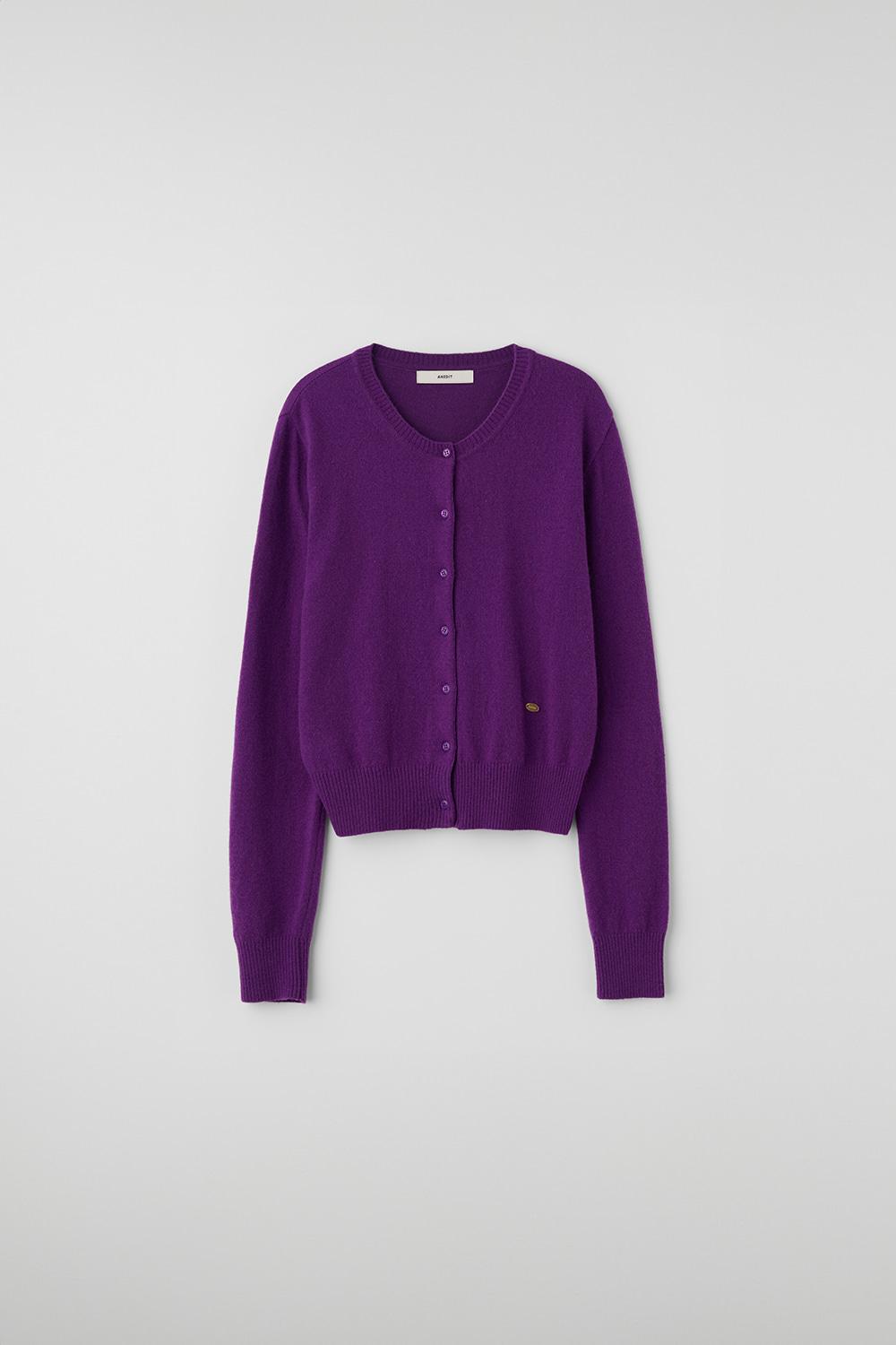 [10/23예약배송]O Fine Wool Classic Cardigan_Purple