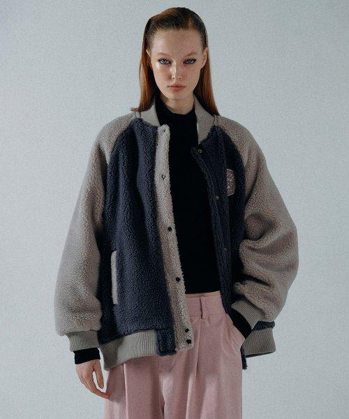 Teddy Stadium Sherpa Jacket Mocha/Beige