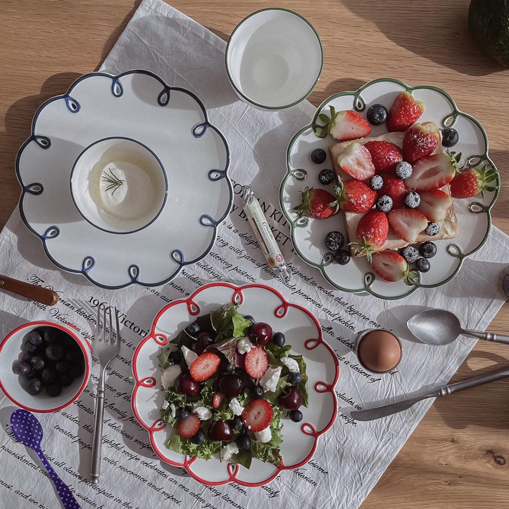 오룸 보네흐 빈티지 플레이트 요거트 볼 디저트 브런치 접시 6타입