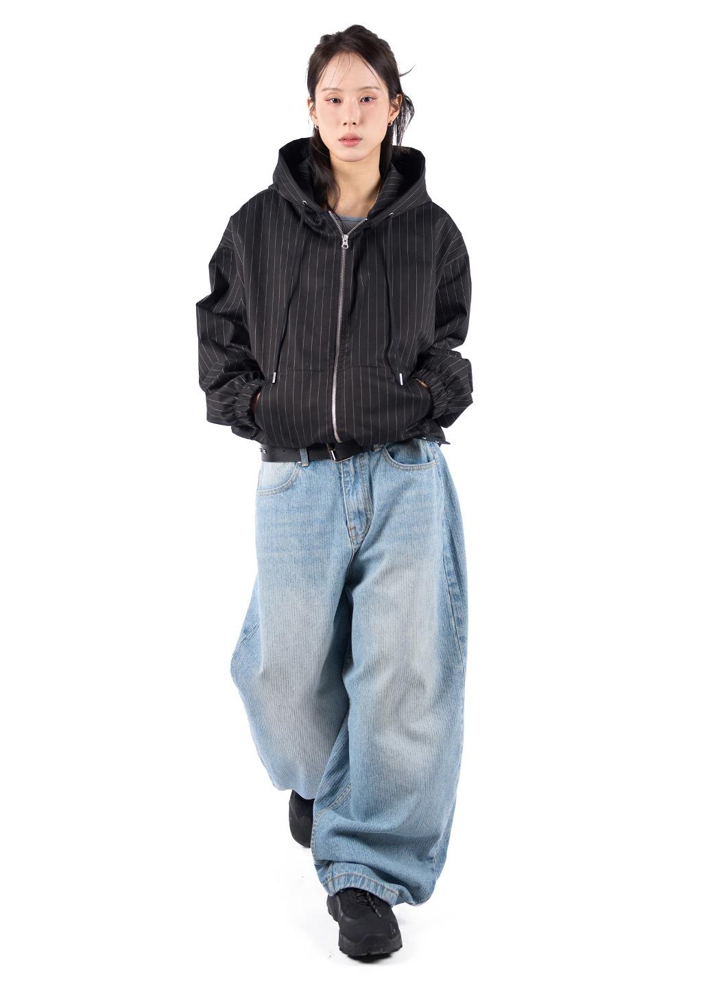 릿킴 STRIPE CURVED JEANS