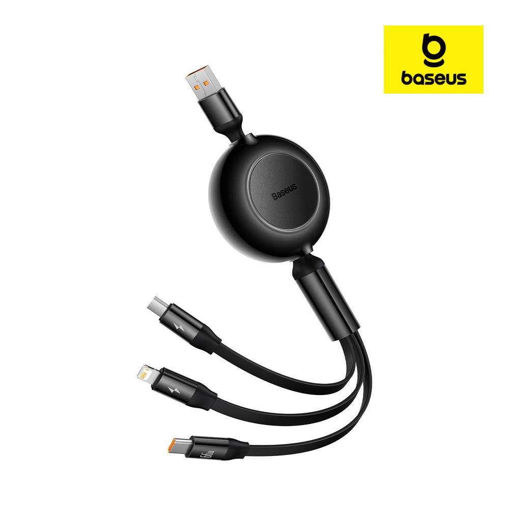 베이스어스 66w 브라이트미러2 USB to C타입 3in1 멀티 충전 릴케이블