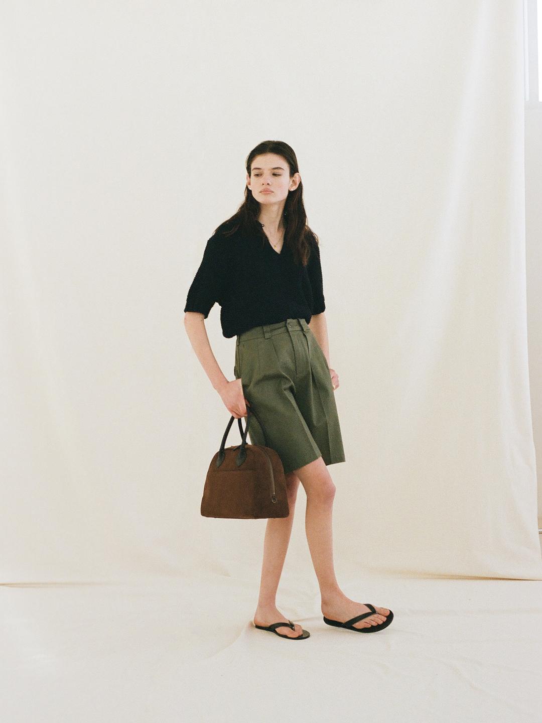 50’s AMERICAN CHINO SHORTS [ Military Khaki ]