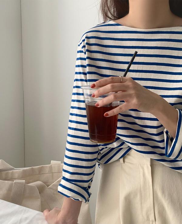 마드유 스트라이프 t (레드/블루/네이비)