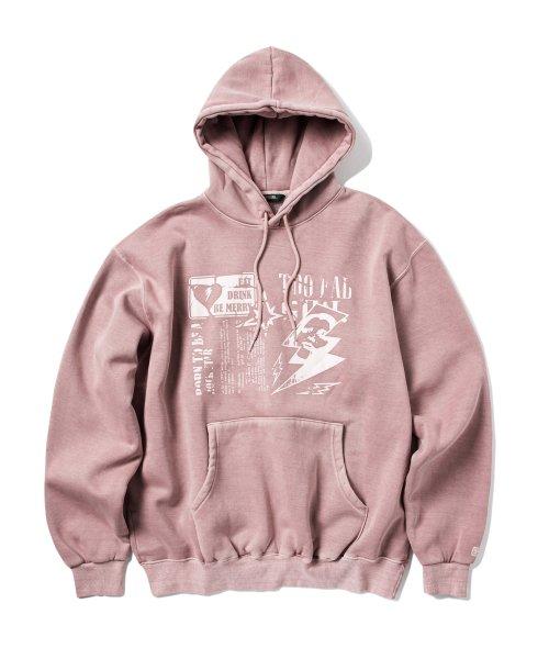 크러쉬드 펑크 피그먼트 후디 - 핑크