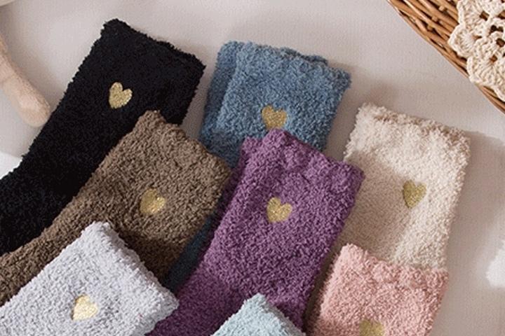 두꺼운 양털 하트 수면 양말 6colors