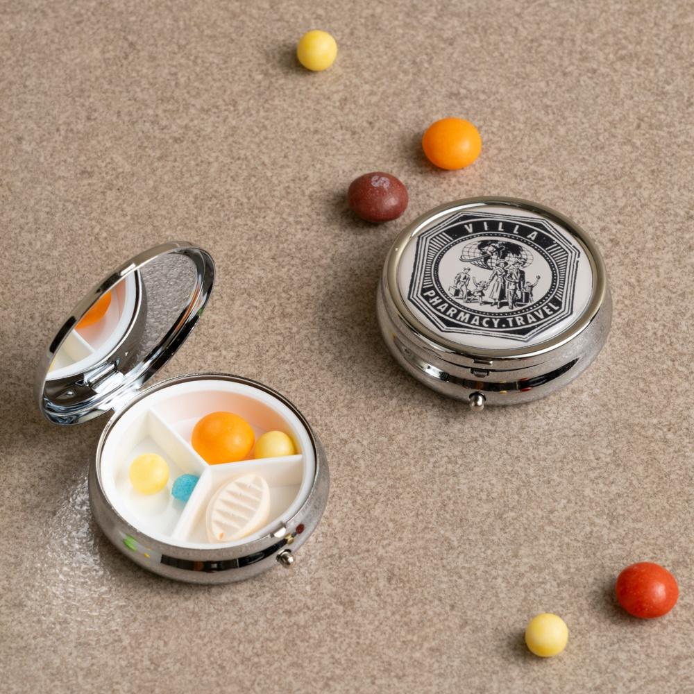 빈티지 알약케이스 VINTAGE PILL CASE 휴대용 약통_ROUND BLACK
