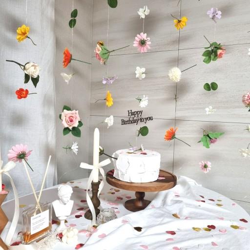 꽃비가랜드(10줄), 가랜드제작, 포토존, 생일가랜드