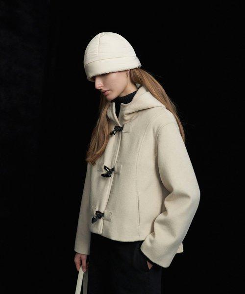 [Woman]울리치 크롭 더플 코트_Ivory