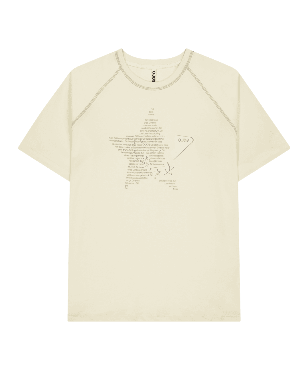 Double Sleeves Raglan T-shirt / Cream