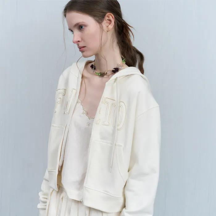 [5th] FOETO soft hoody zip-up - cream