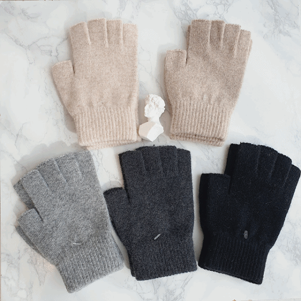(5컬러,남녀공용,당일출고)램스울 니트 반장갑 핸드워머 손가락 장갑