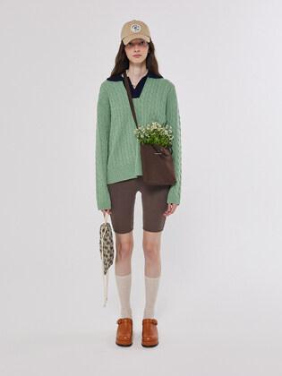 Cable pullover knit_green