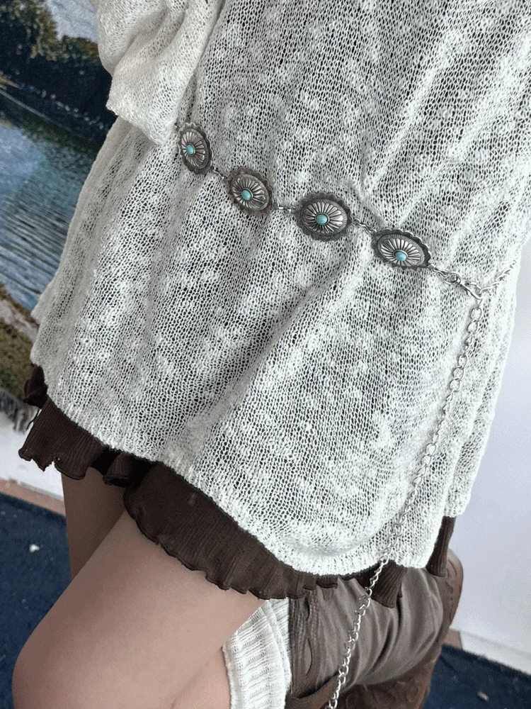 보헤미안 에스닉 빈티지 더 유니크 블링 업 체인 벨트