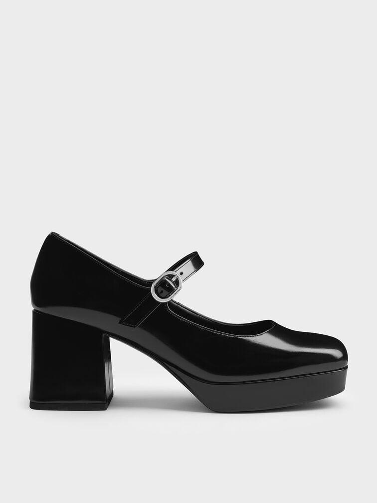 Platform Block-Heel Mary Jane Pumps