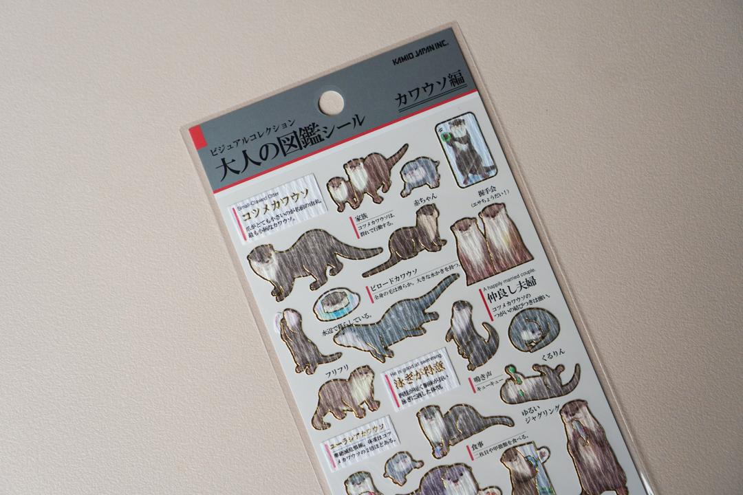 카미오재팬 어른도감 스티커 / 수달 721388 - 어른의도감 다이어리 다꾸 동물