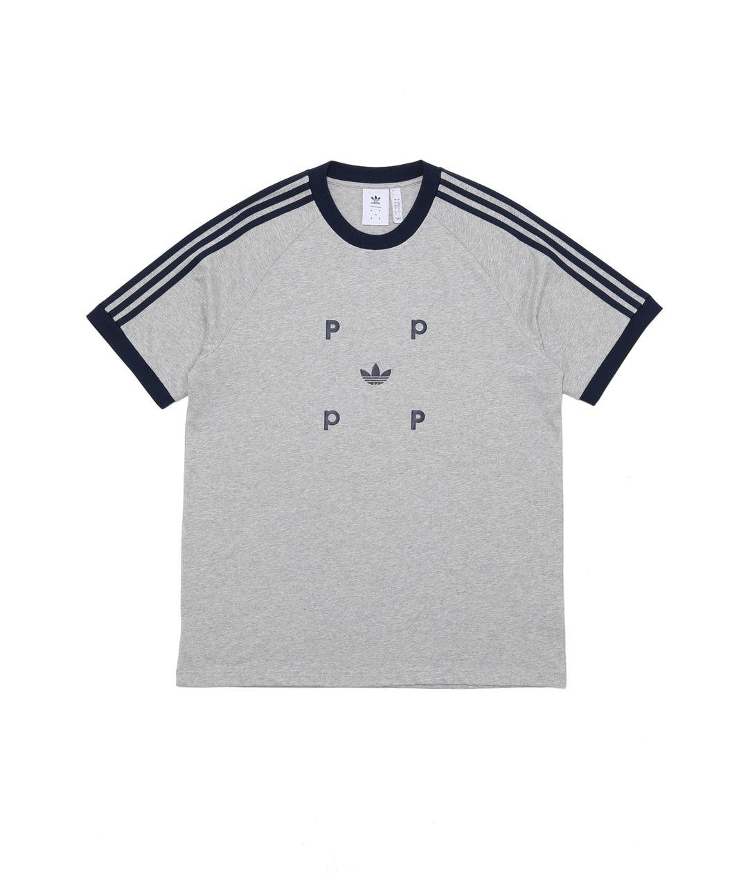 Pop & Adidas Classic T-Shirt Grey/Navy - X-Small