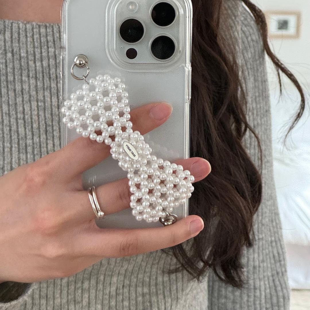pearl ribbon strap case