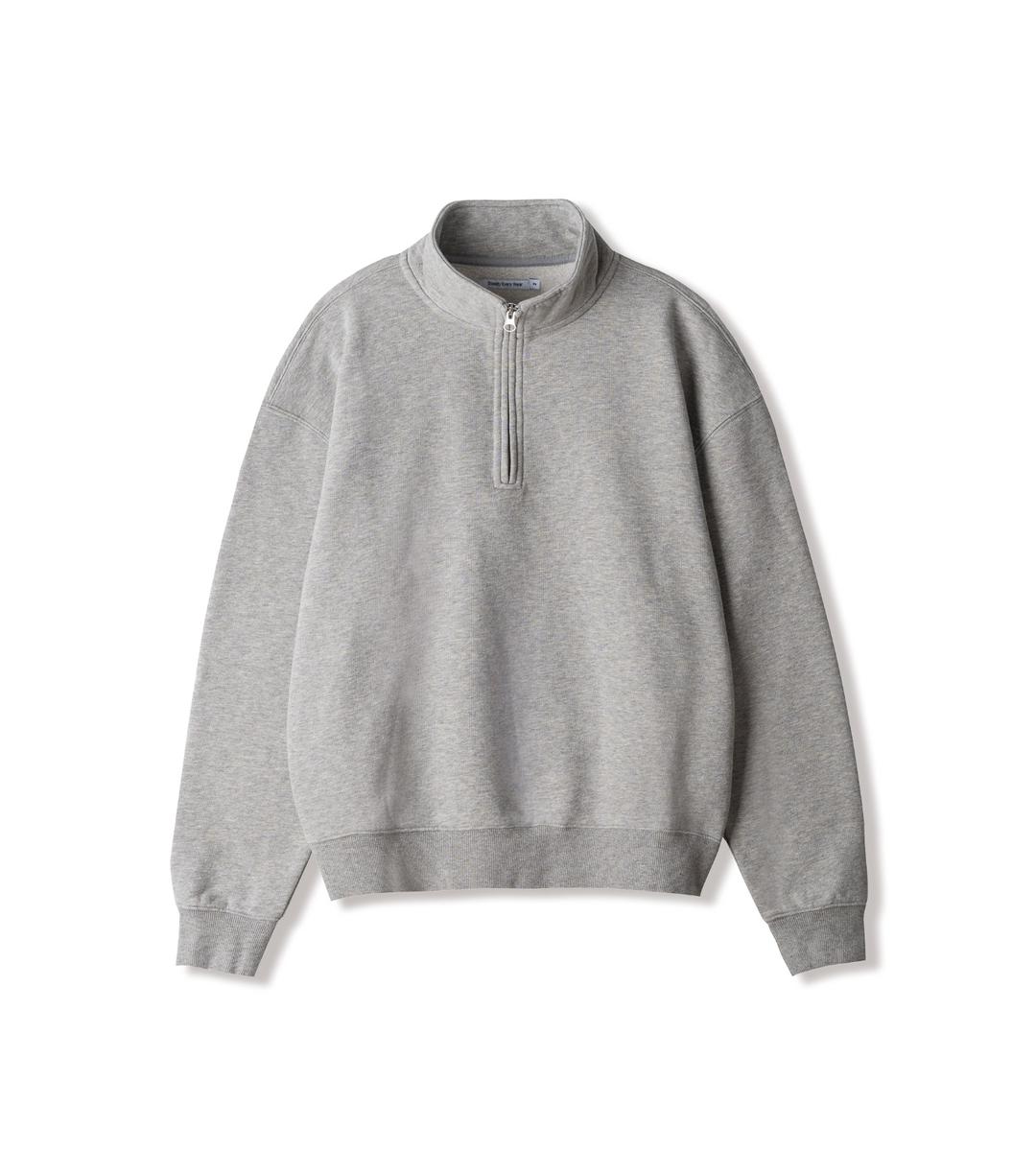 릴렉스드 하프 집업 기모 스웻 셔츠 (웜 그레이 멜란지)