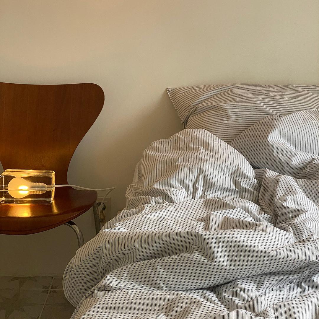 소프트 코튼 스트라이프 침구(블랙)(S/SS/Q/K)