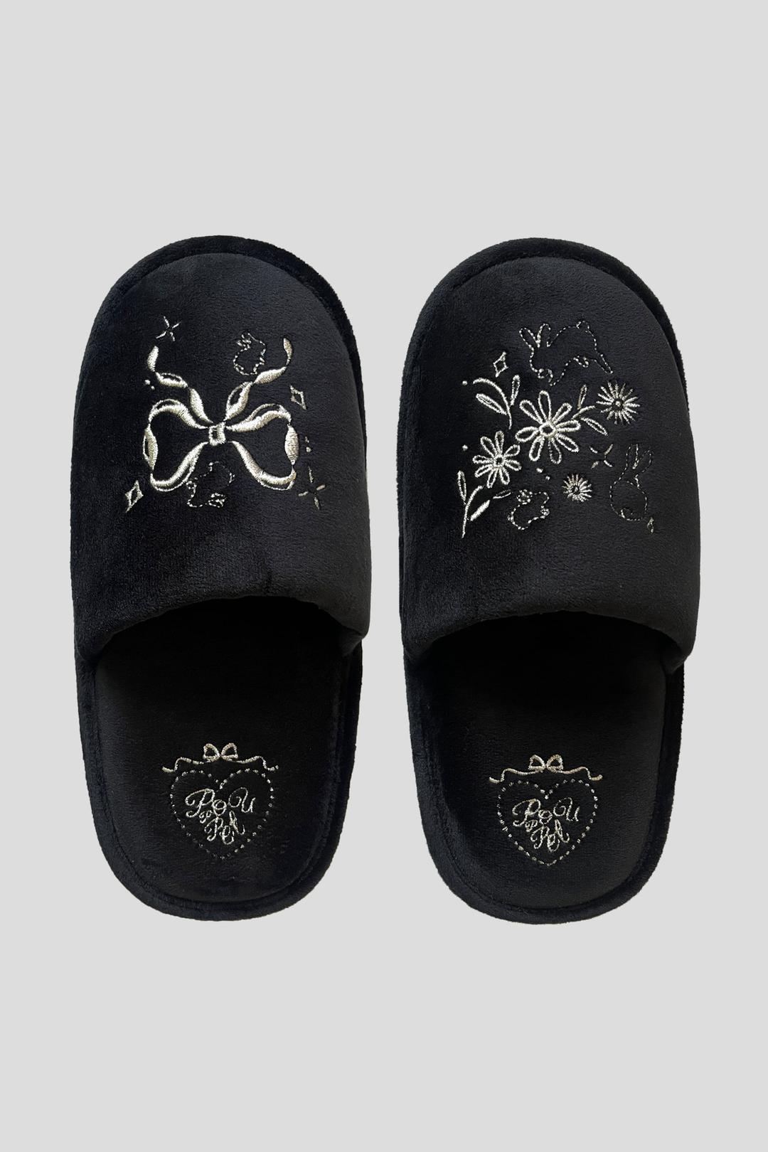 Cutie Bunny Room Shoes (Black)