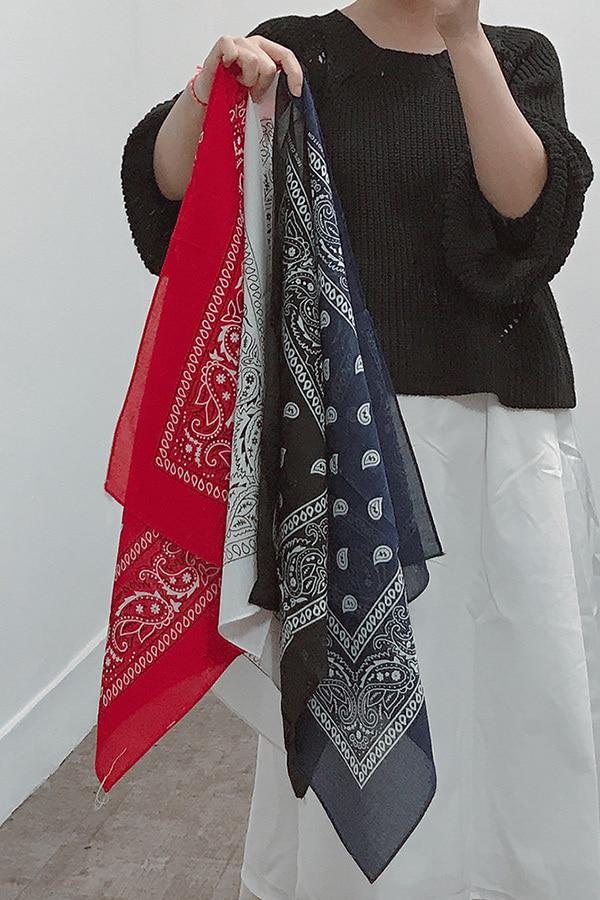 린넨 반다나 페이즐리 스카프 21색 손수건 캠핑 등산