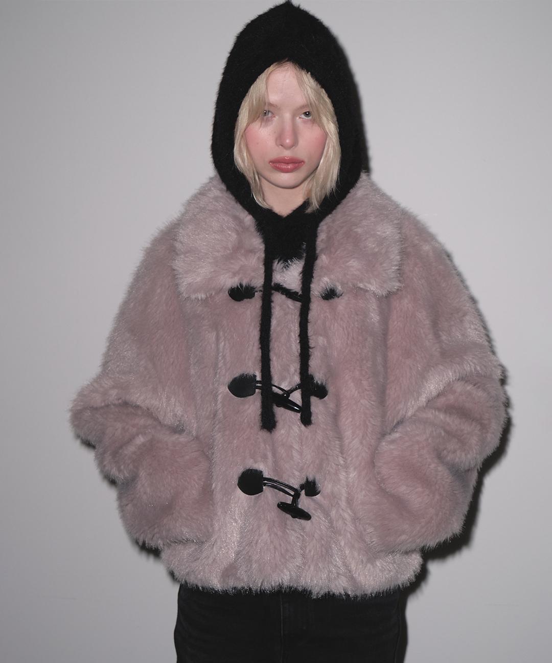 마가린핑거스 TOGGLE FUR JACKET (PURPLE)