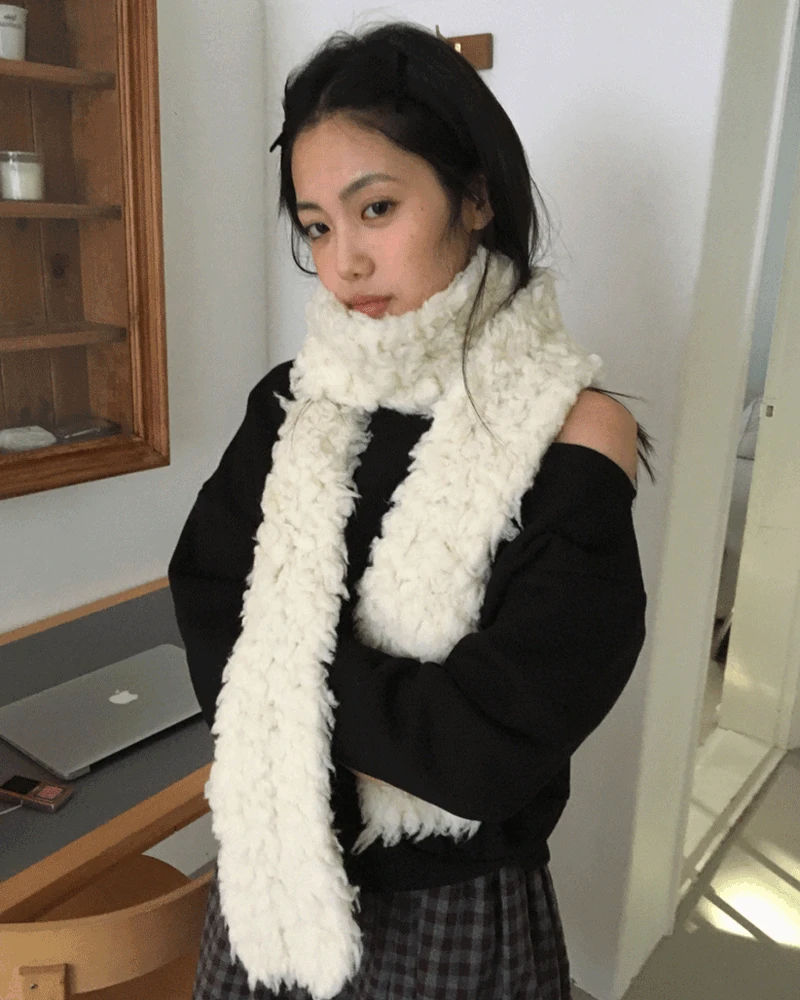 [오늘출발]모비 플러피 파인울 머플러 (4color) *옐로우, 차콜, 브라운 당일 발송 가능!