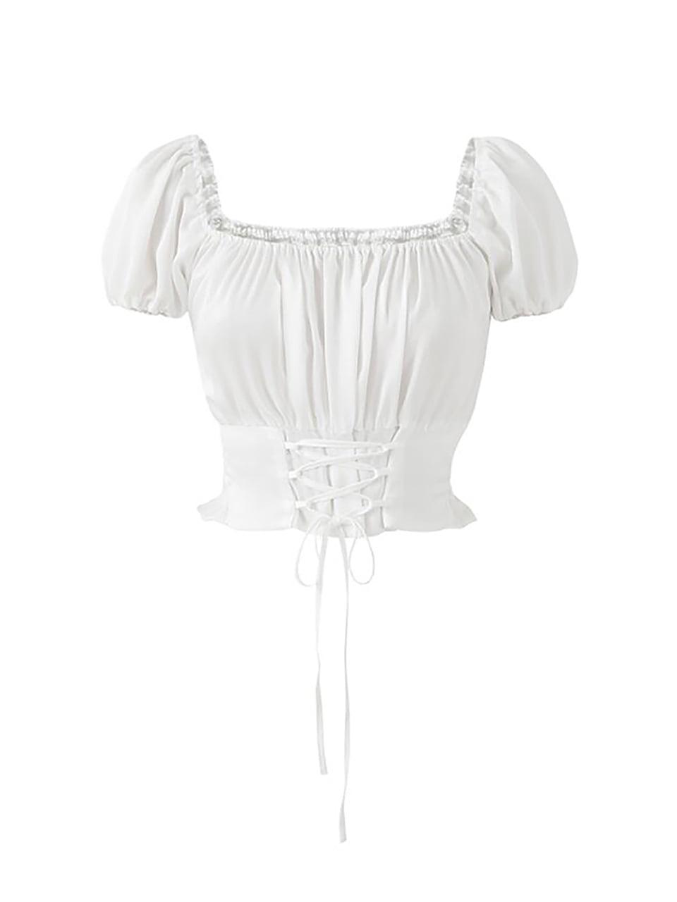 [3월25일 예약배송] 에스파 카리나, 한소희 착용 Corset crop blouse (white)