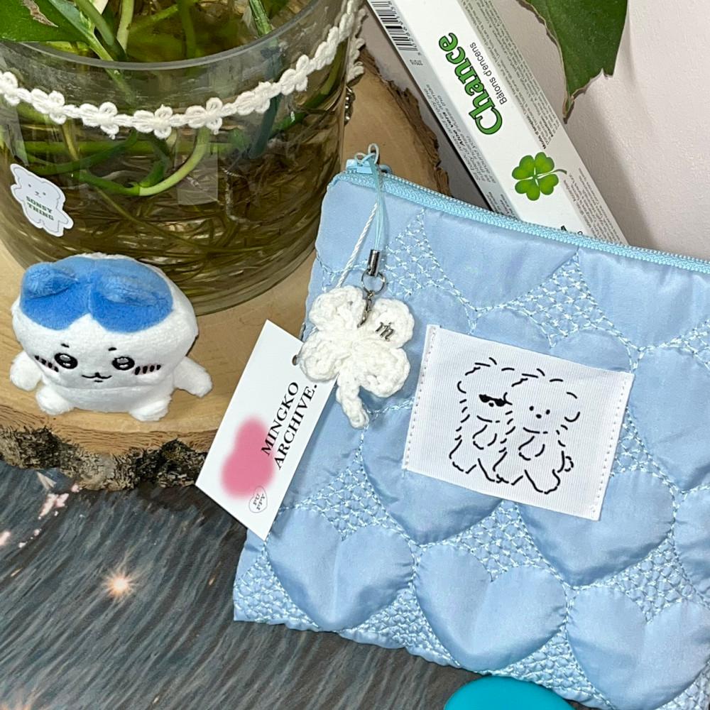 밍코 아카이브 - 하트 쿠션 파우치 sky