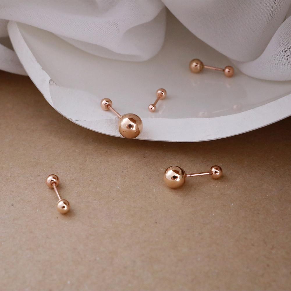 [전체14k] 데일리 골드 볼 2,3,4,5,6mm 피어싱 귀걸이 2color