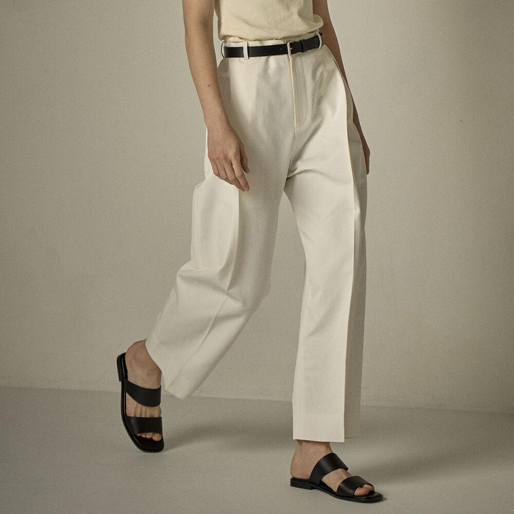 라운드 코튼 팬츠_off white